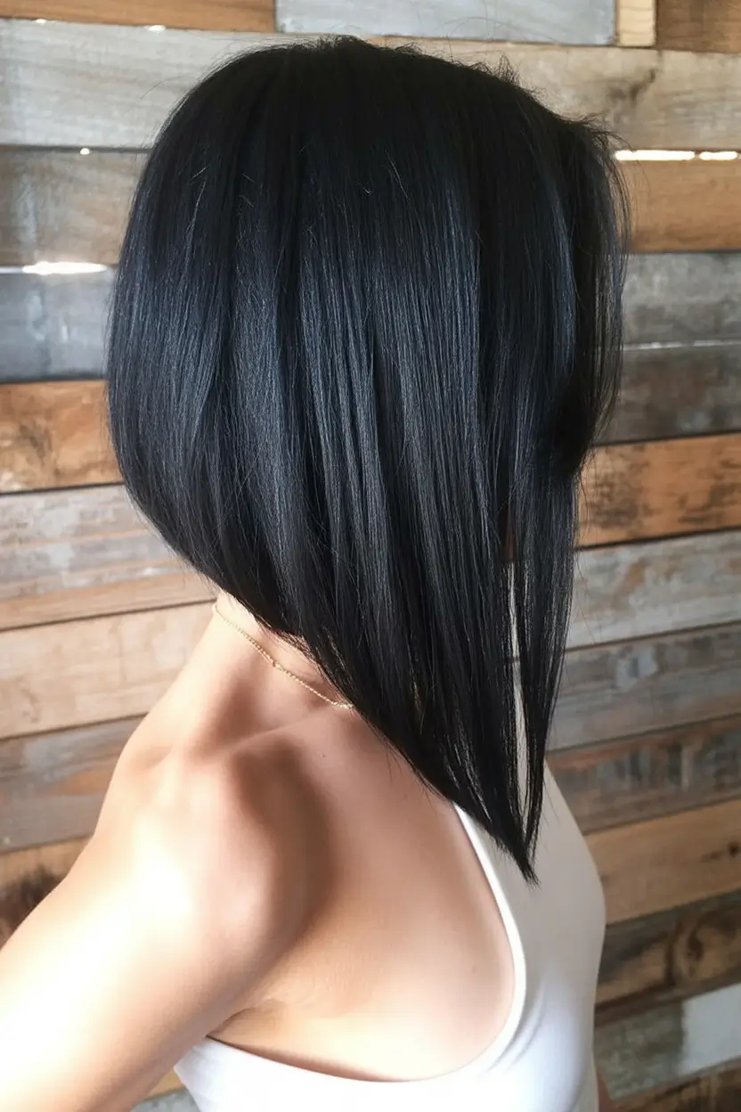 straight hairstyles Angular Jet Black Power Bob