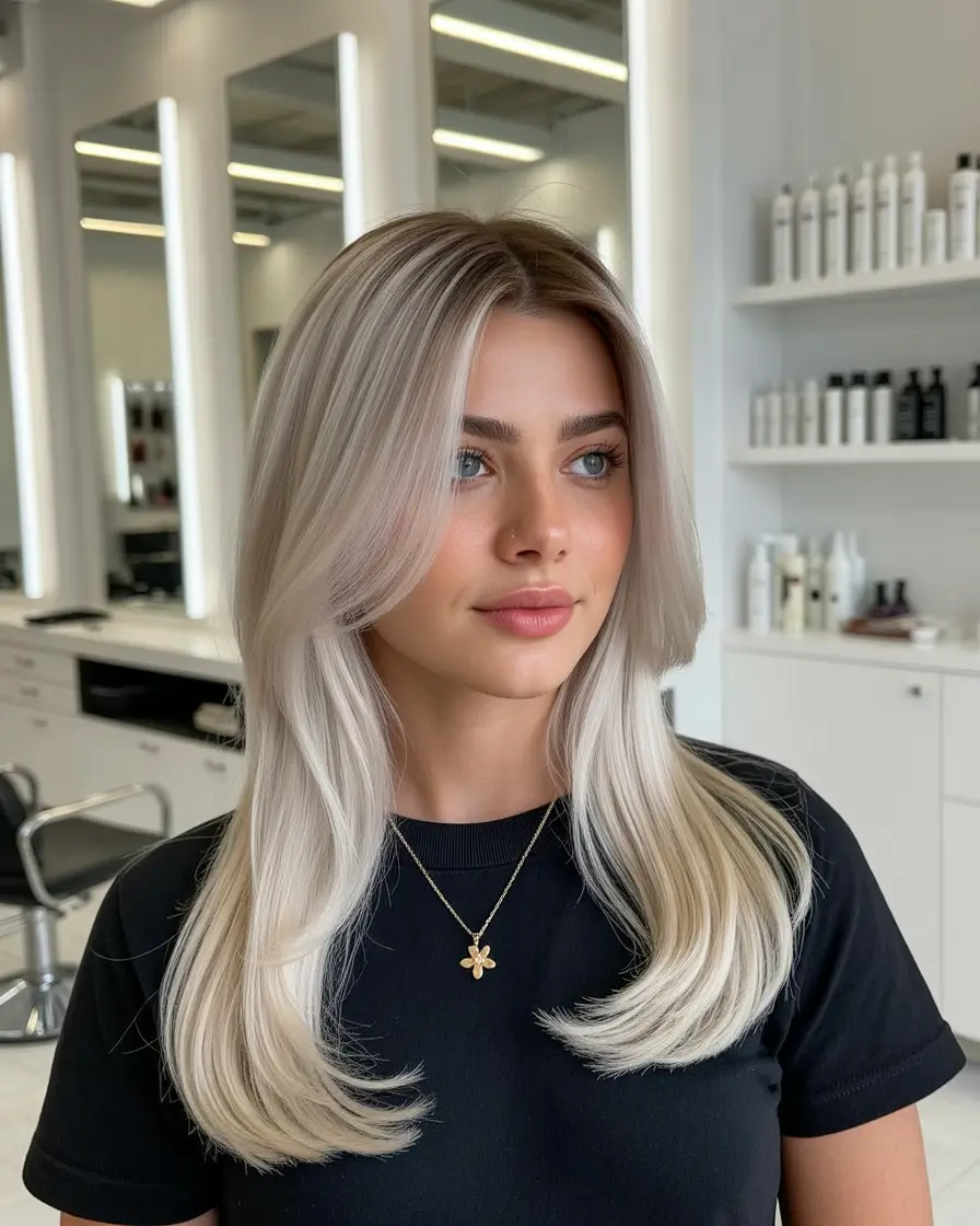 straight hairstyles Frosted Curtain Perfection