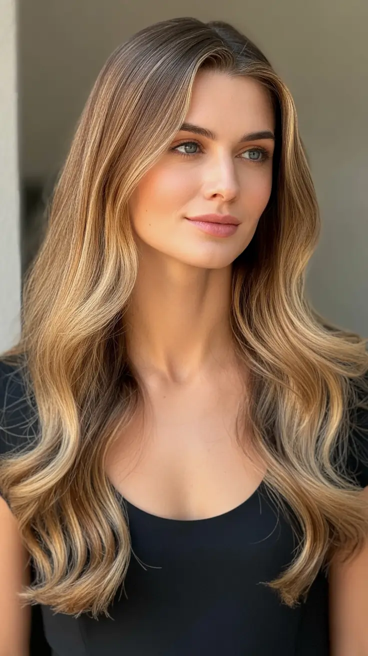 straight hairstyles Golden Radiance Flow