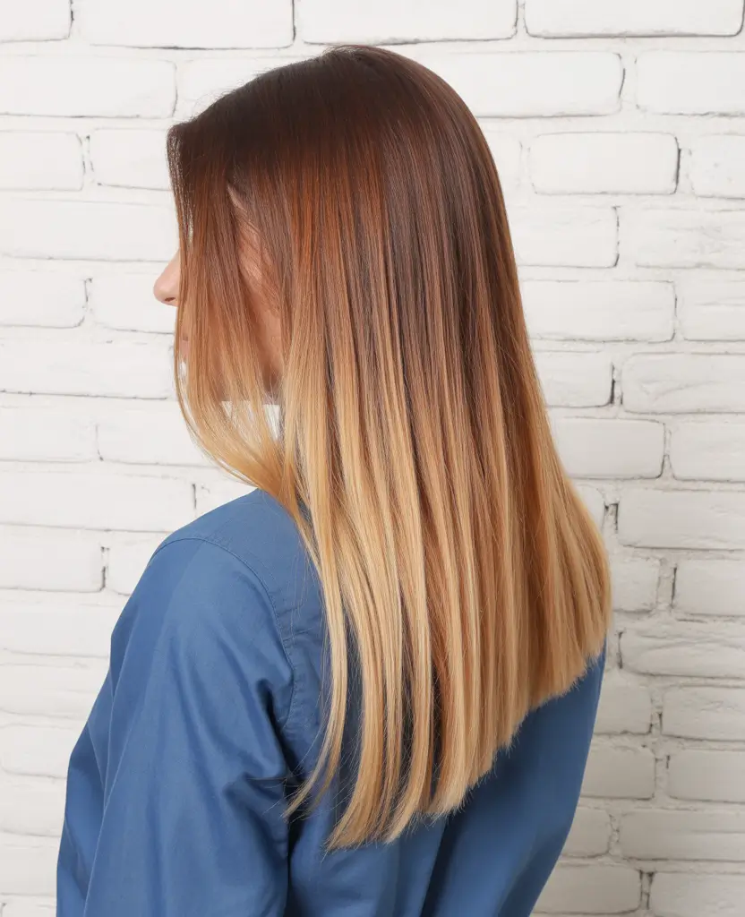 straight hairstyles Warm Ombre Flow