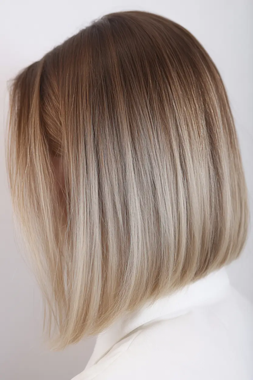 straight hairstyles Cool Toned Mid-Length Perfection