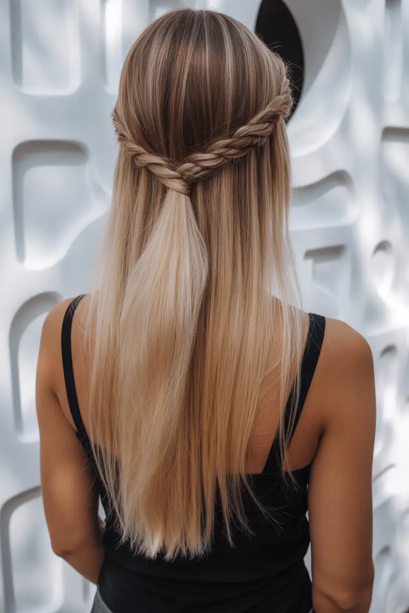 straight hairstyles Twisted Simplicity Beauty