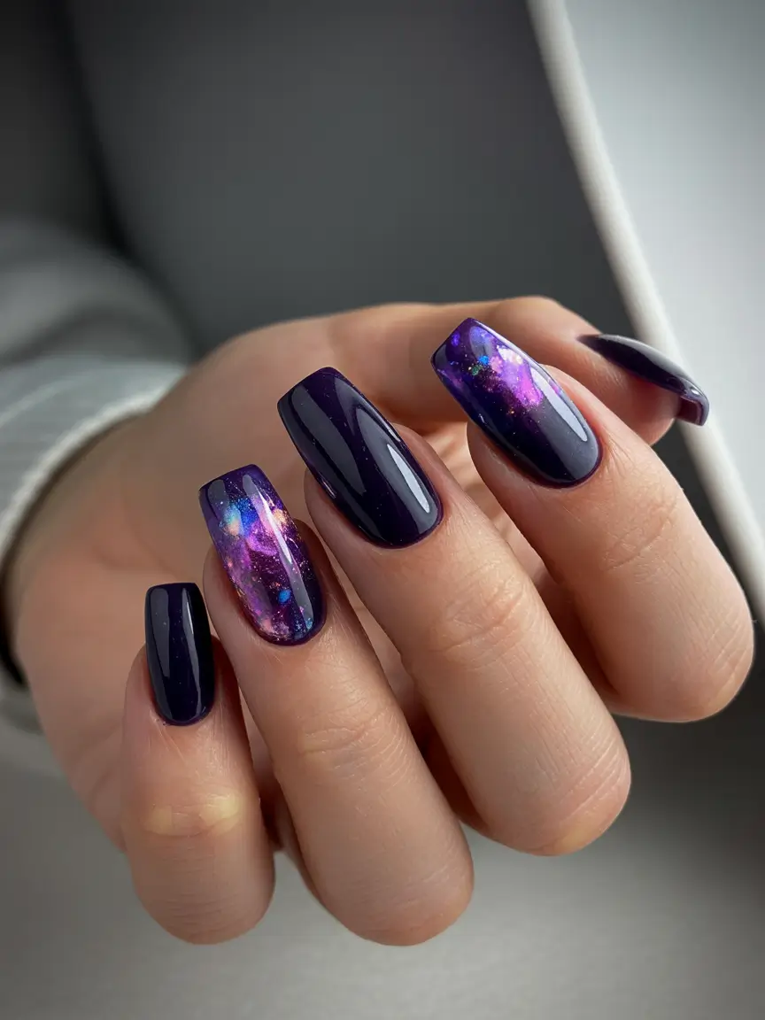 fun birthday nails 2026 Galaxy Dream Nails for a Cosmic Birthday Moment