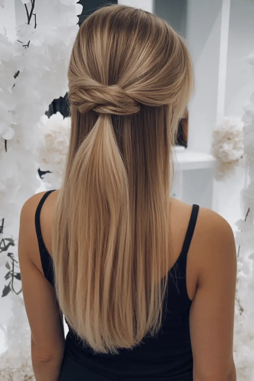 half up half down hairstyles Soft Twist Elegance