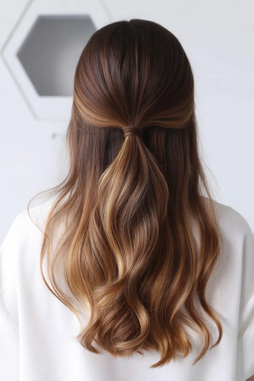 half up half down hairstyles Low Knot Simplicity