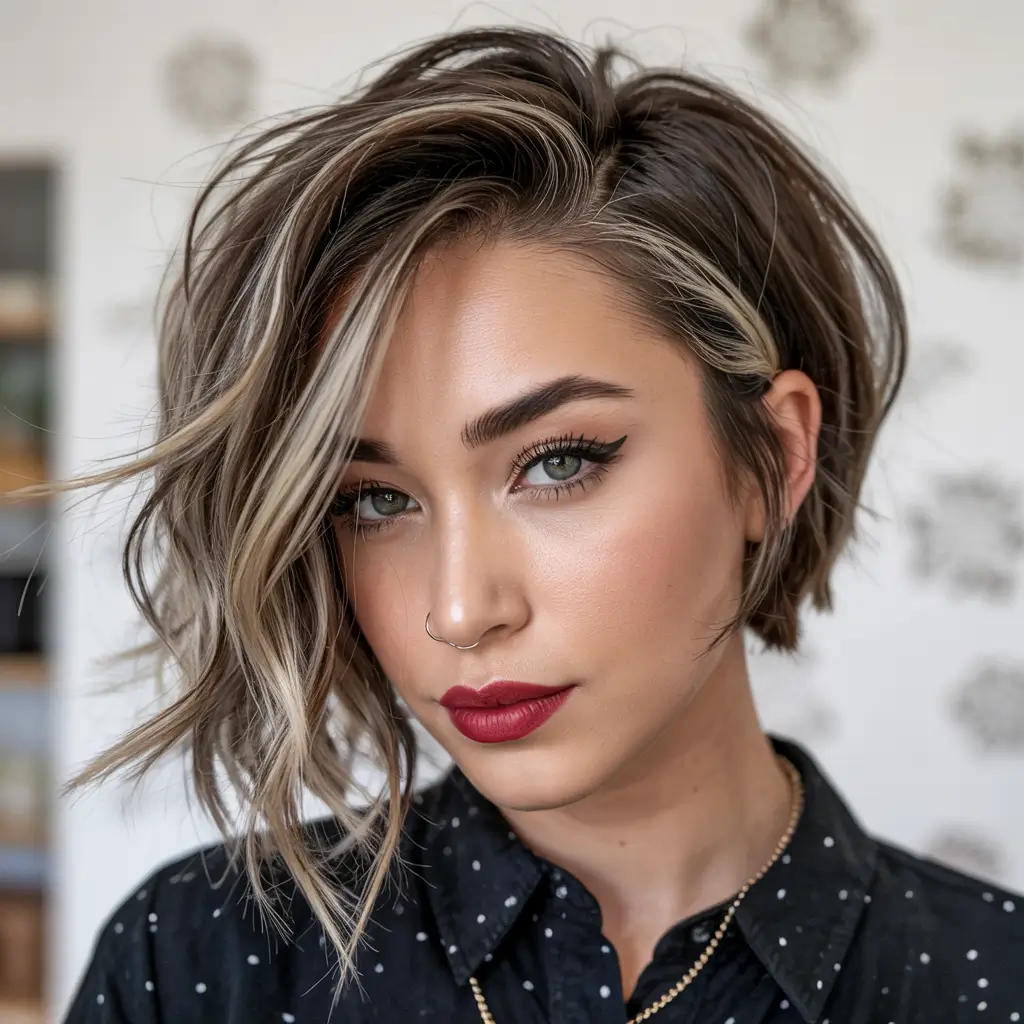 asymmetrical pixie trends 2026 Silver Mocha Contrast
