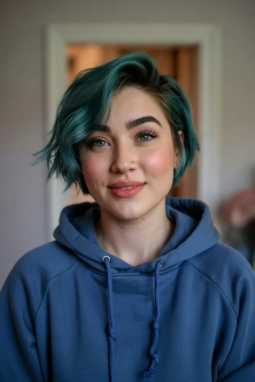 asymmetrical pixie trends 2026 Teal Freedom Pixie