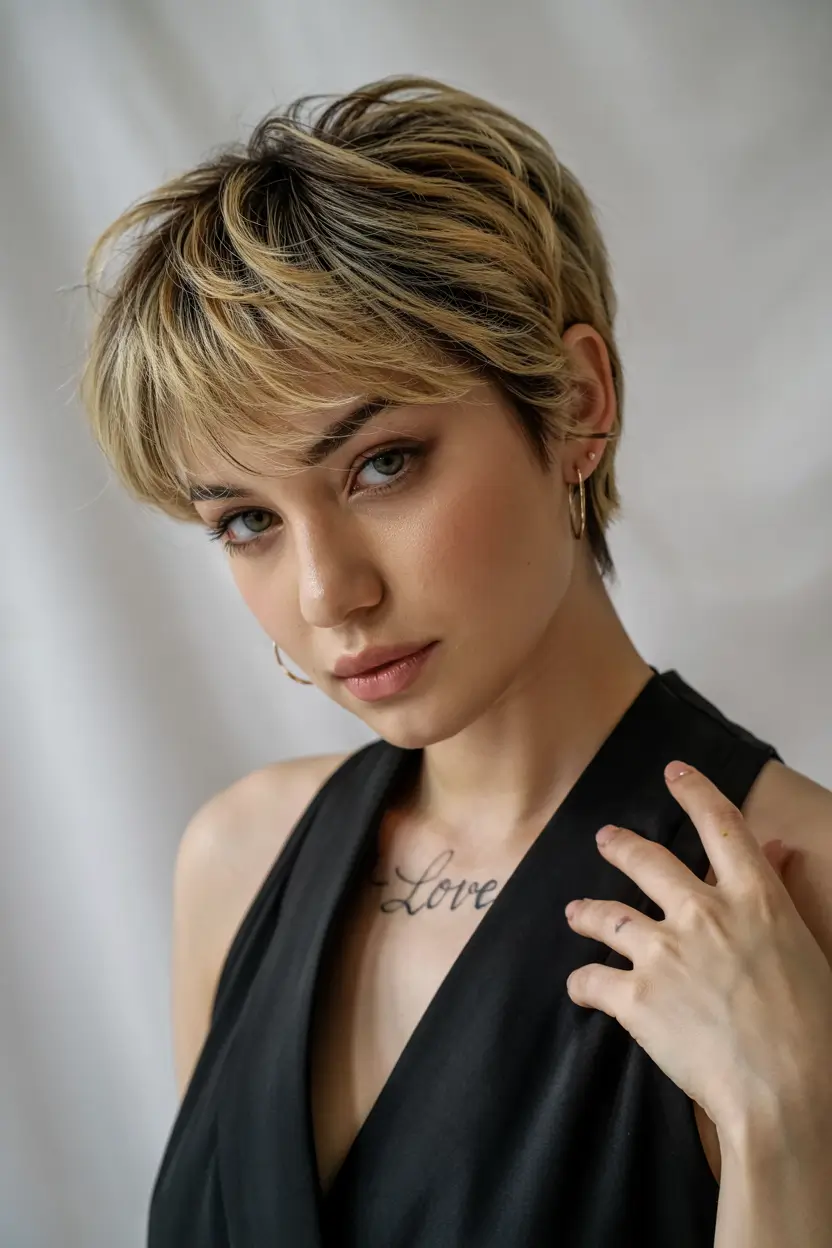 asymmetrical pixie trends 2026 Golden Layered Pixie
