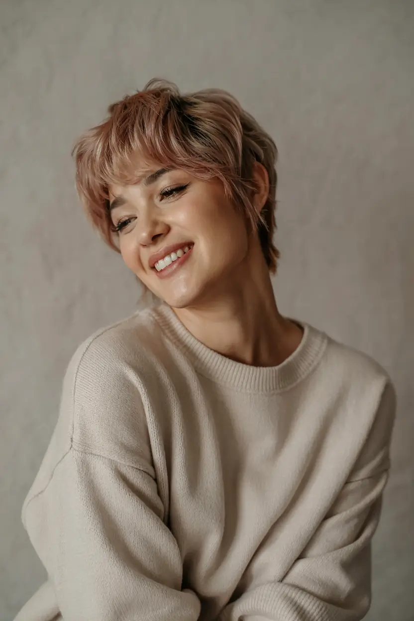 asymmetrical pixie trends 2026 Rose Cashmere Pixie