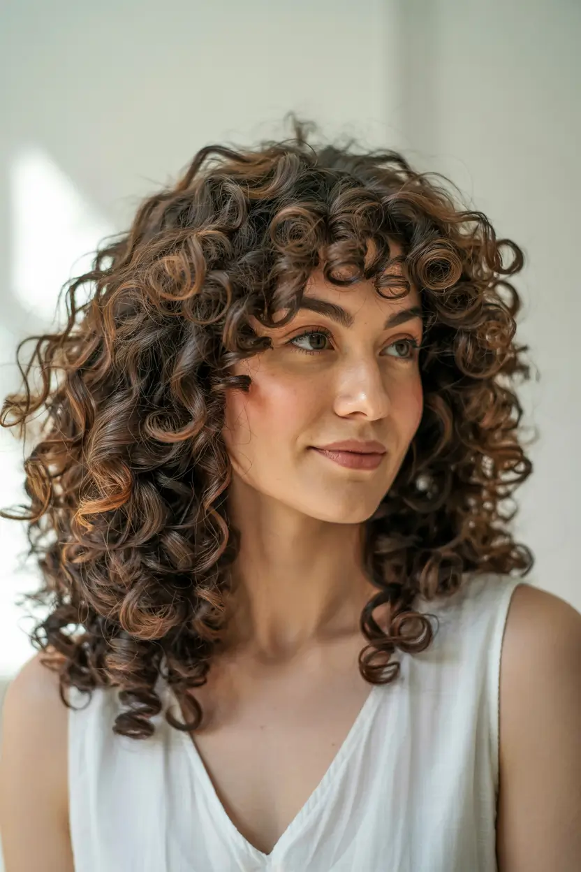 haircuts for wavy hair long Full Spiral Volume
