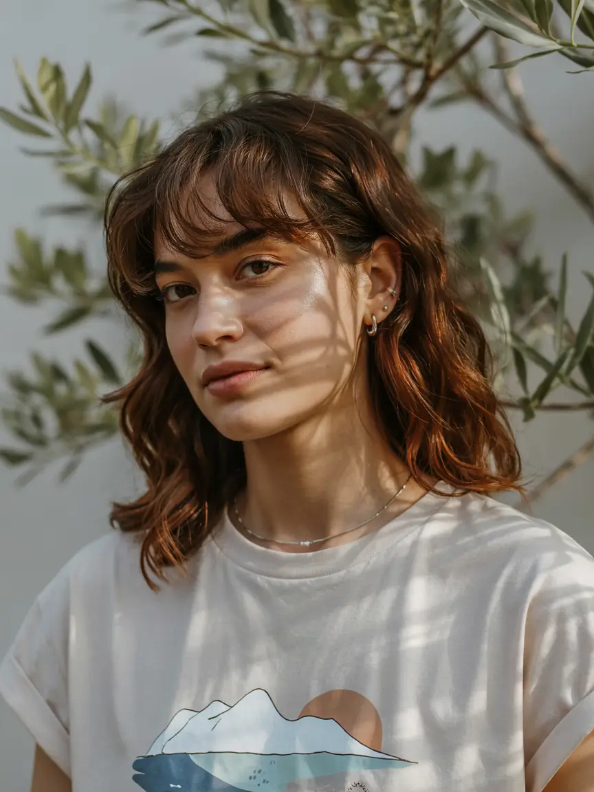 haircuts for wavy hair medium Textured Bob With Wispy Fringe