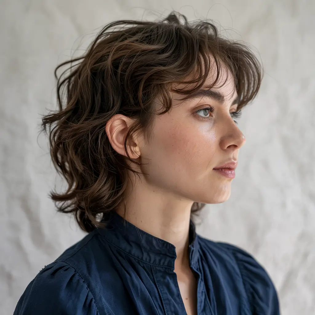 haircuts for wavy hair short wolfcut Modern Wolfcut With Volume