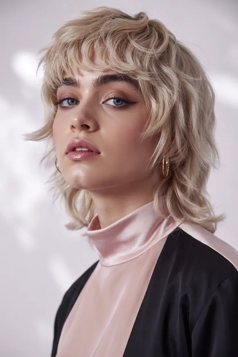 layered haircuts short Platinum Shag Revival