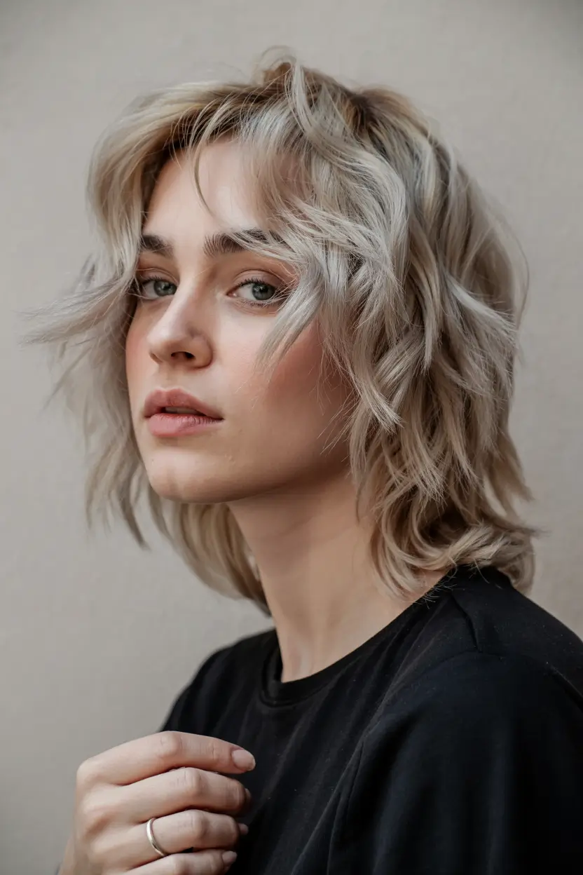 layered haircuts for medium hair Frosted Ash Layers