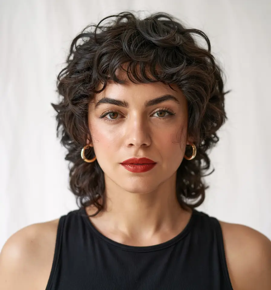layered haircuts for short hair Modern Curly Wolf Cut