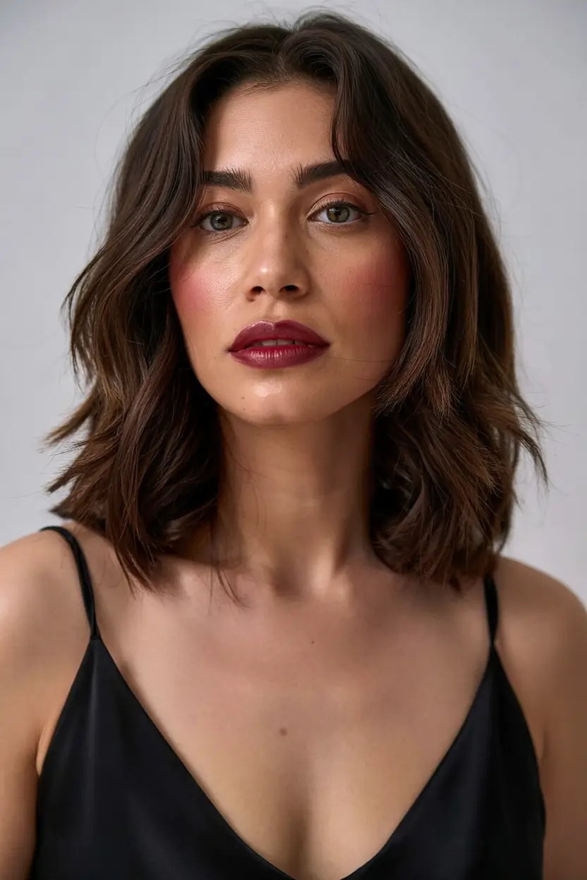 lob haircut thick hair Deep Espresso Lob