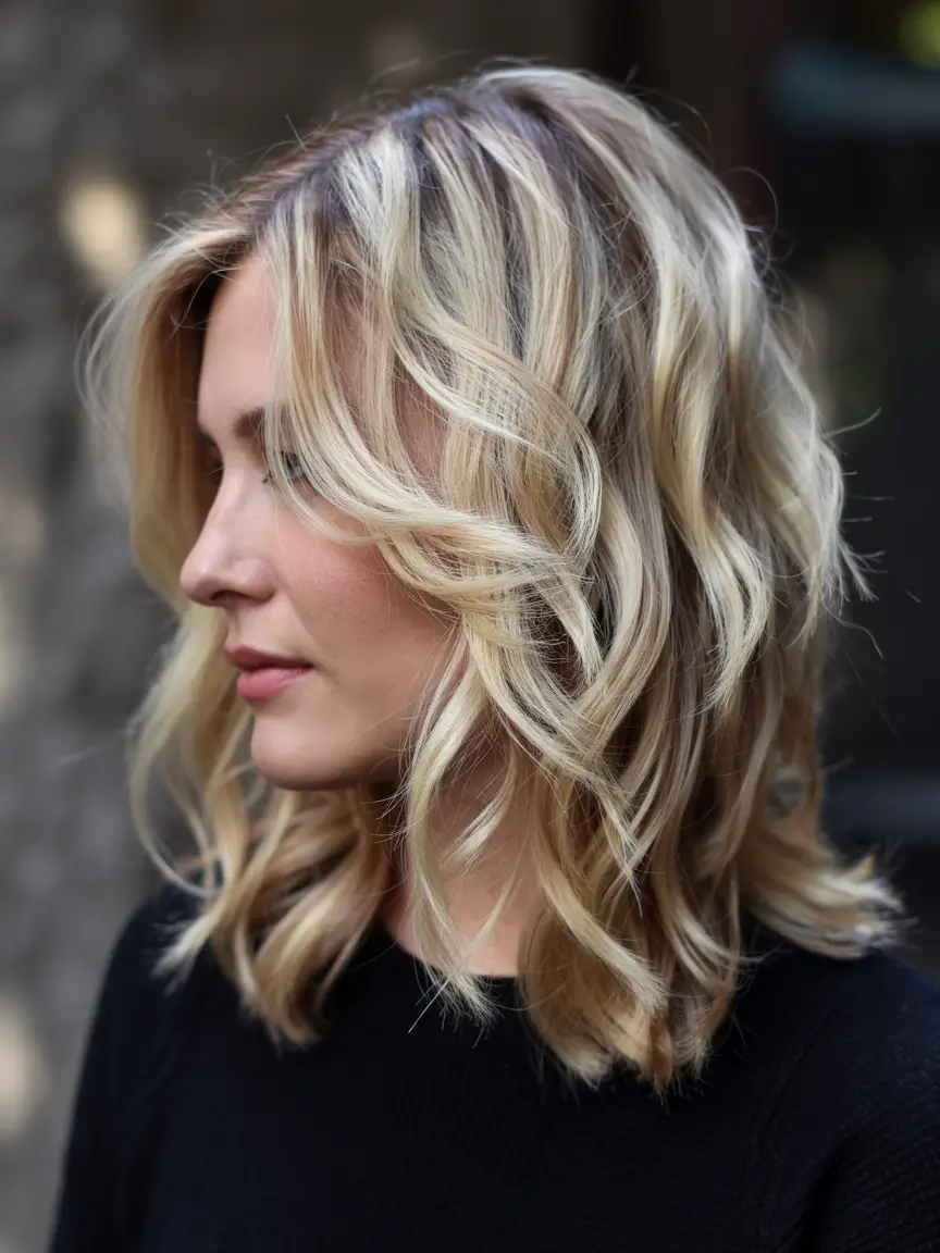 lob haircut curly Golden Spiral Lob