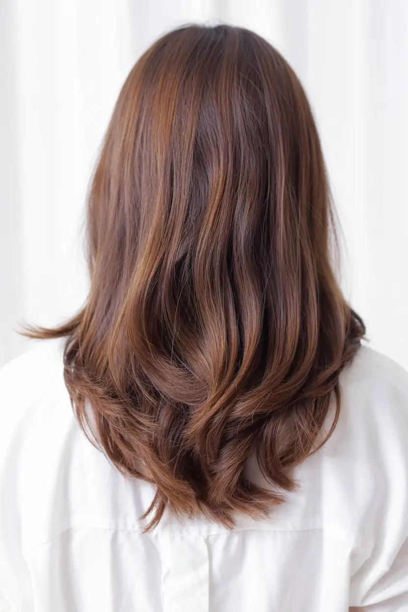 haircuts for long hair layers Caramel Step Layers with a Polished Finish