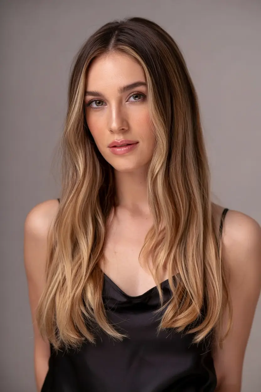 haircuts for long hair length Long Champagne Blonde with Polished Layers