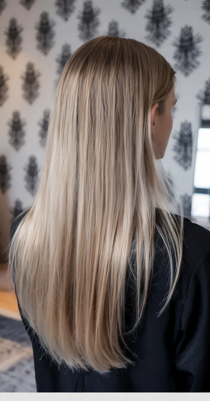 haircuts for long hair straight Platinum Straight Layers with Clean Flow