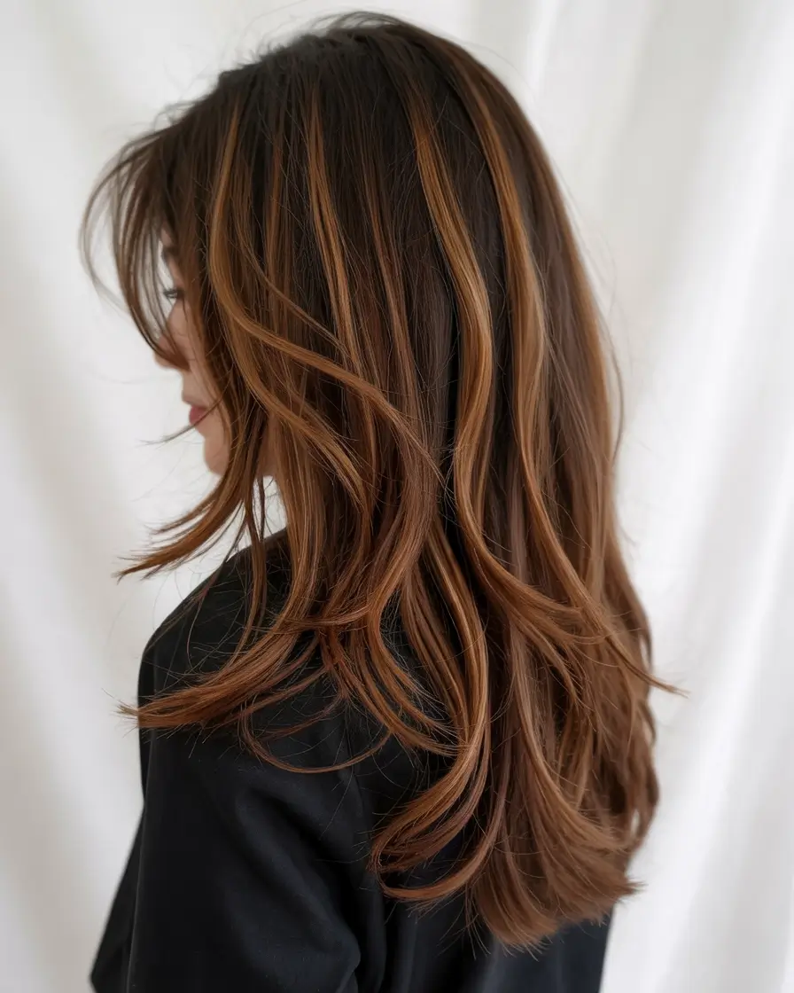 haircuts for long hair layers Copper Glow Layers with Seamless Flow