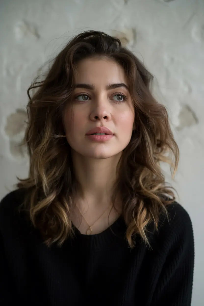 mid length haircut layers Textured Mid Length Cut With Rooty Dimension