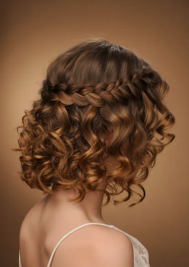 natural hairstyles for women 2026 Curly Halo Braid with Voluminous Spring Curls