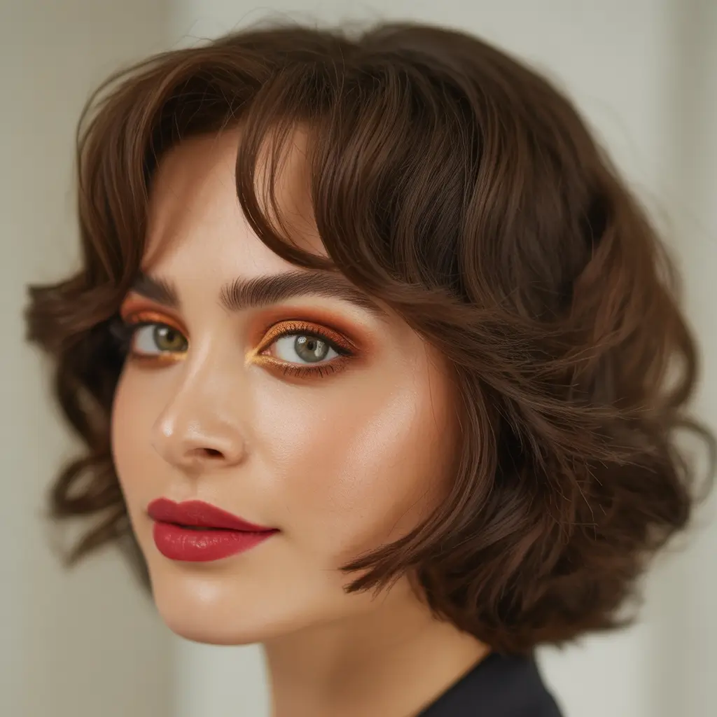 bangs-hairstyles Soft Curly Bob With Rounded Fringe
