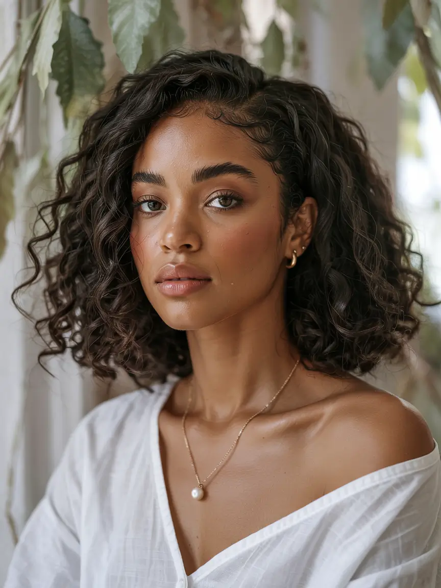 cute hairstyles Defined Curly Bob Elegance