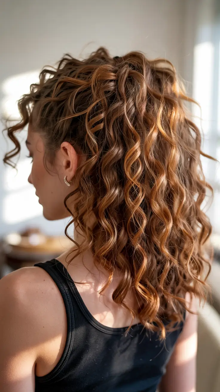 cute hairstyles Half Up Spiral Curls Glow