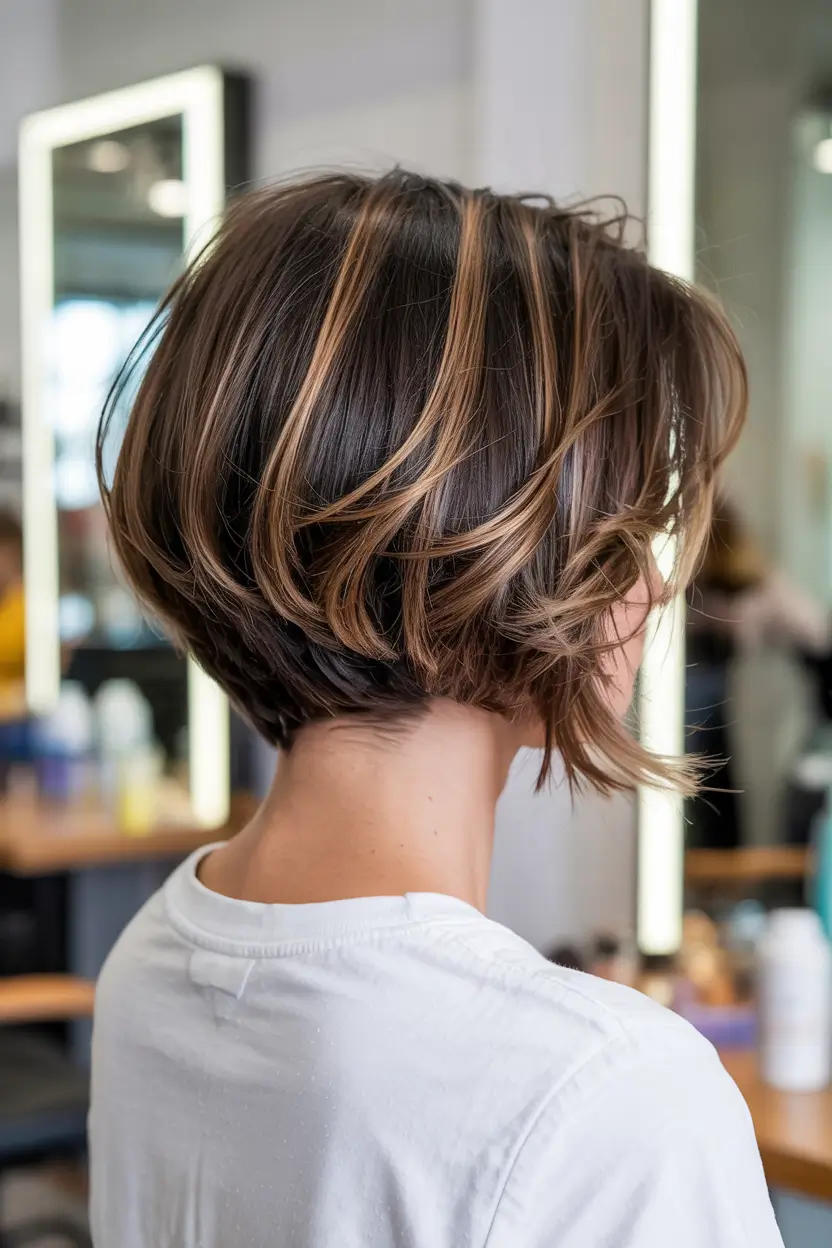 cute hairstyles Glossy Layered Stacked Bob