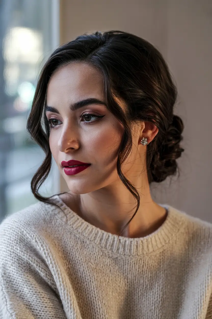 cute hairstyles Romantic Low Bun with Soft Face Strands