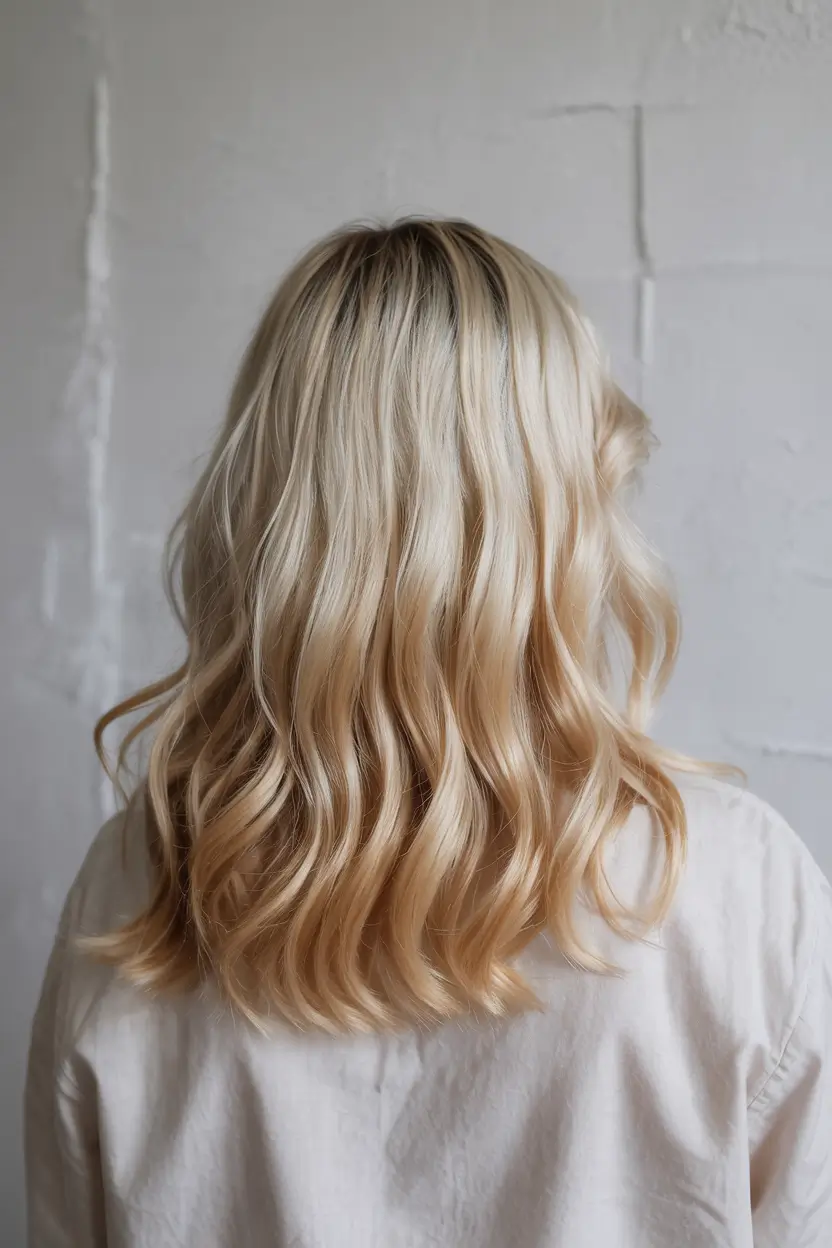 haircuts inspo aesthetic Soft Blonde Waves with Dimensional Shine