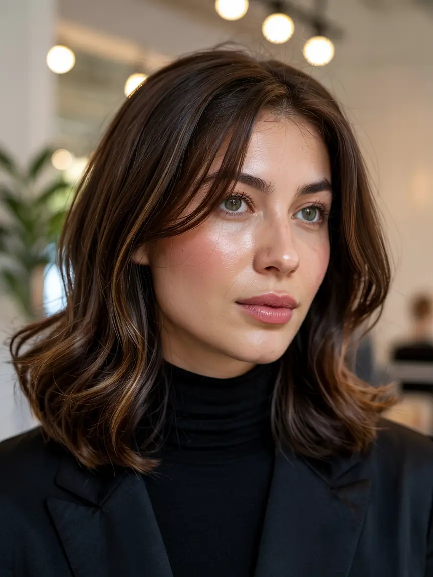haircuts inspo for wavy hair Soft Brunette Waves with Effortless Movement