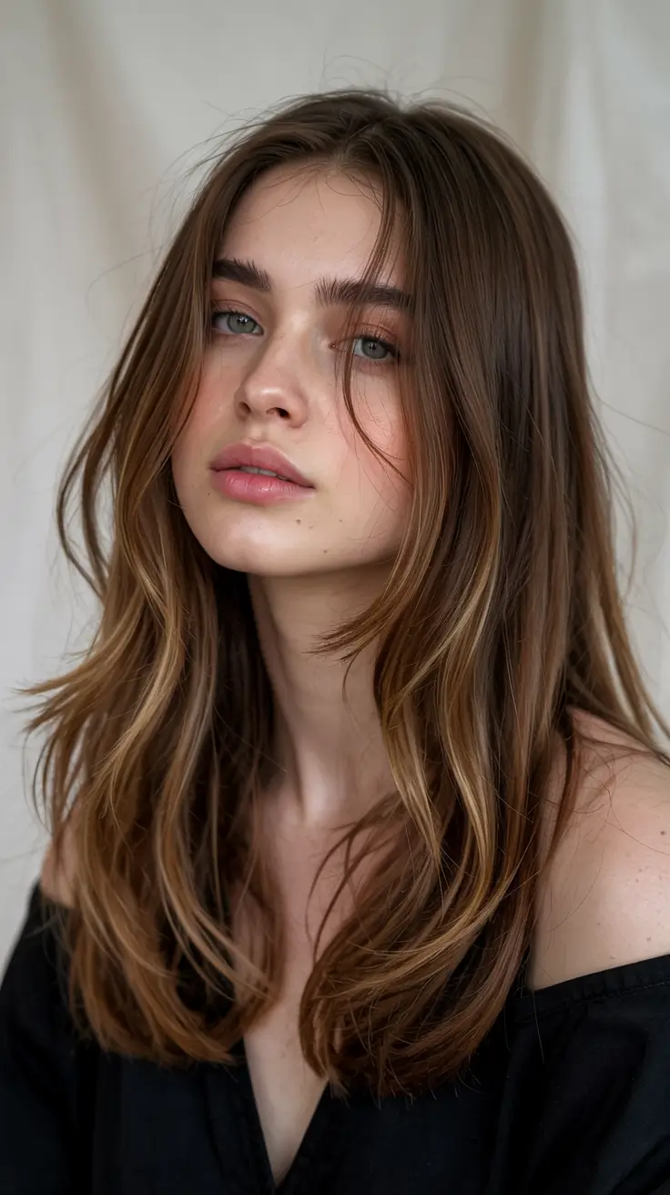 haircuts inspo long hair Golden Brown Layers with Airy Flow