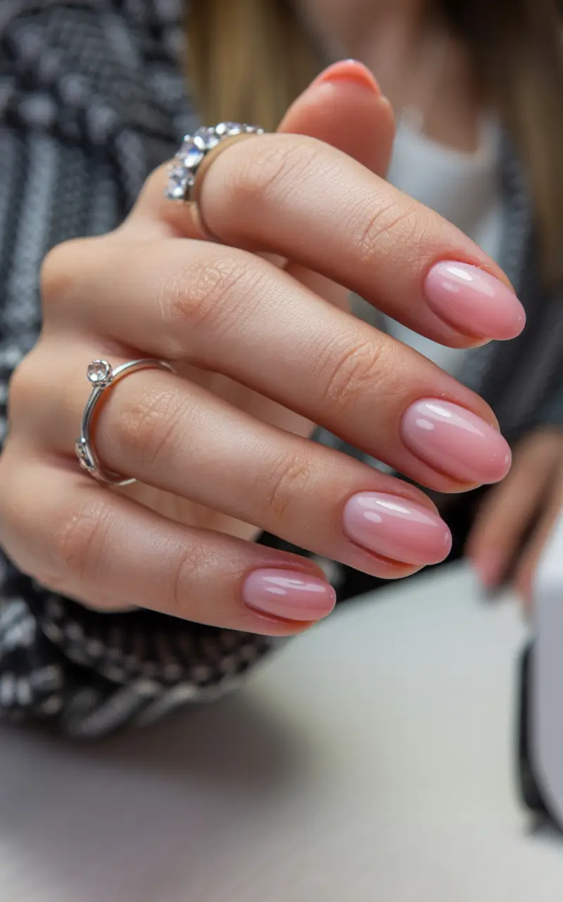 nail colors winter 2026 Soft Rosy Glow for Everyday Winter Comfort