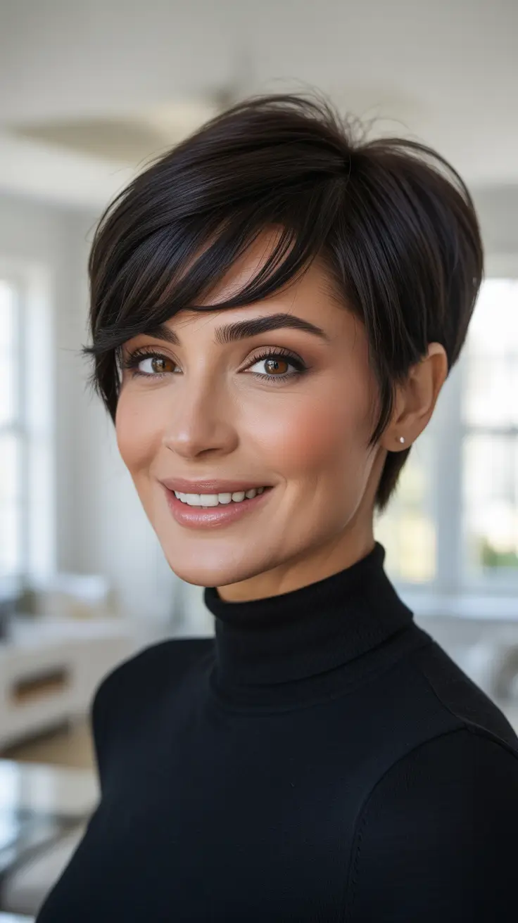 pixie hairstyles 2026 Modern Side Swept Pixie With Soft Volume