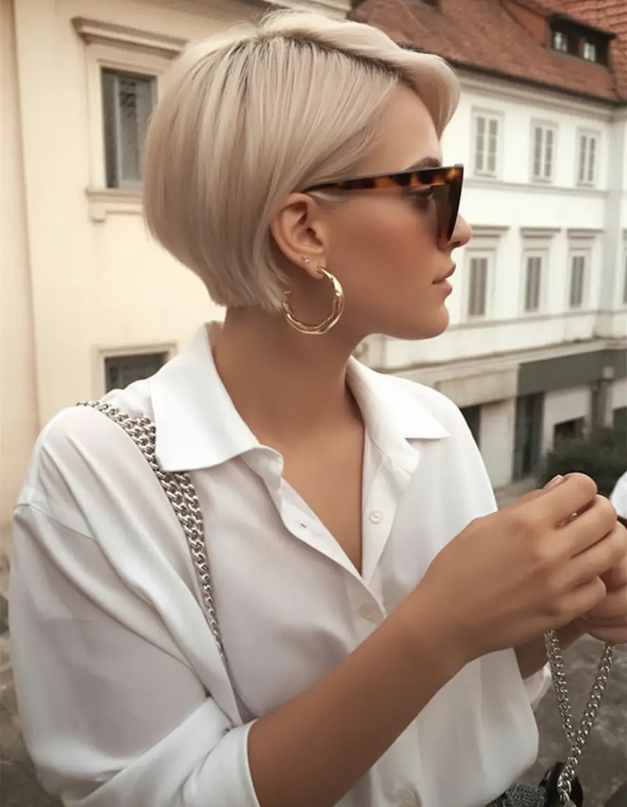 pixie hairstyles 2026 Chic Blonde Pixie Bob With Side Swept Elegance