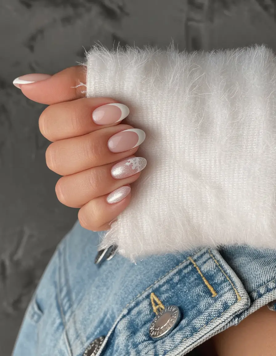 pearly white nails 2026 Soft Pearl French With Almond Elegance