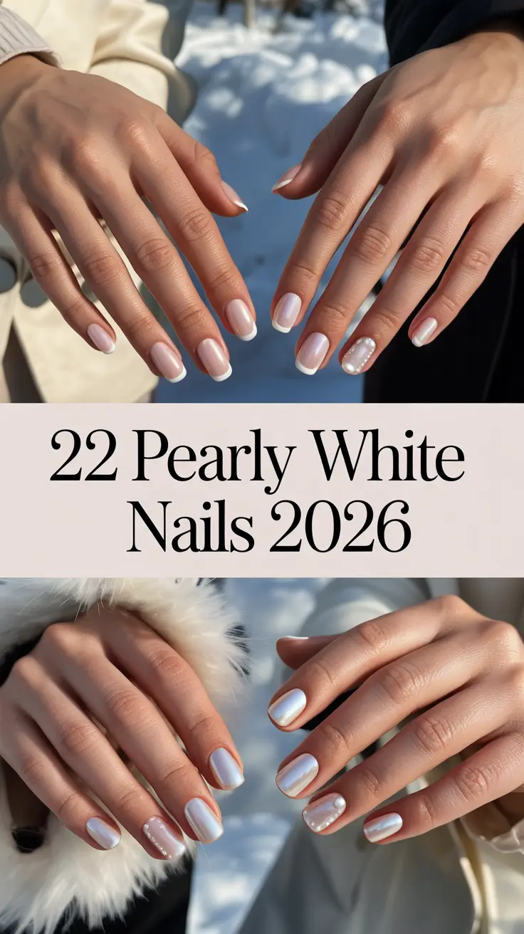 Pearly White Nails 2026 – Soft Winter Glow Inspo for Modern Minimalists