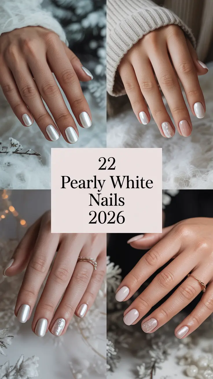 Pearly White Nails 2026 – Soft Winter Glow Inspo for Modern Minimalists