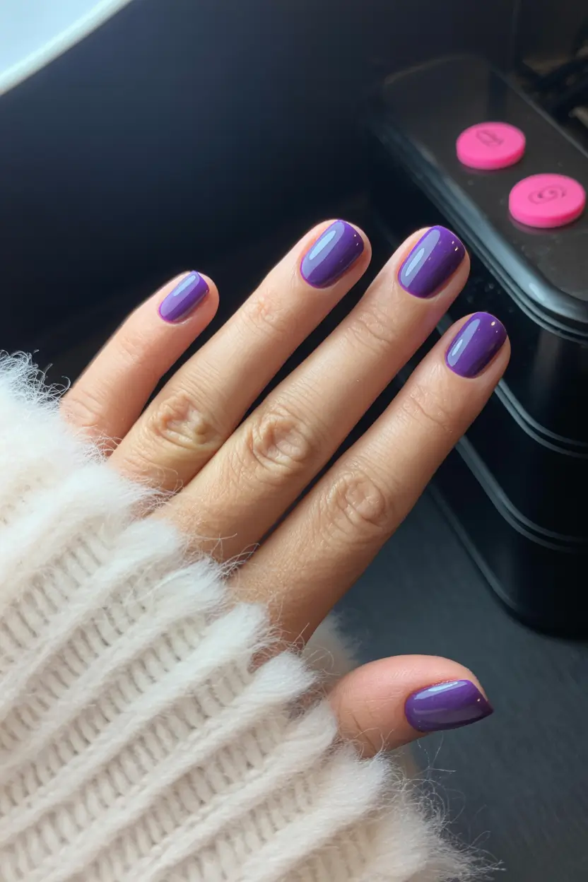 purple nails ideas Bold Orchid Shine for Everyday Confidence