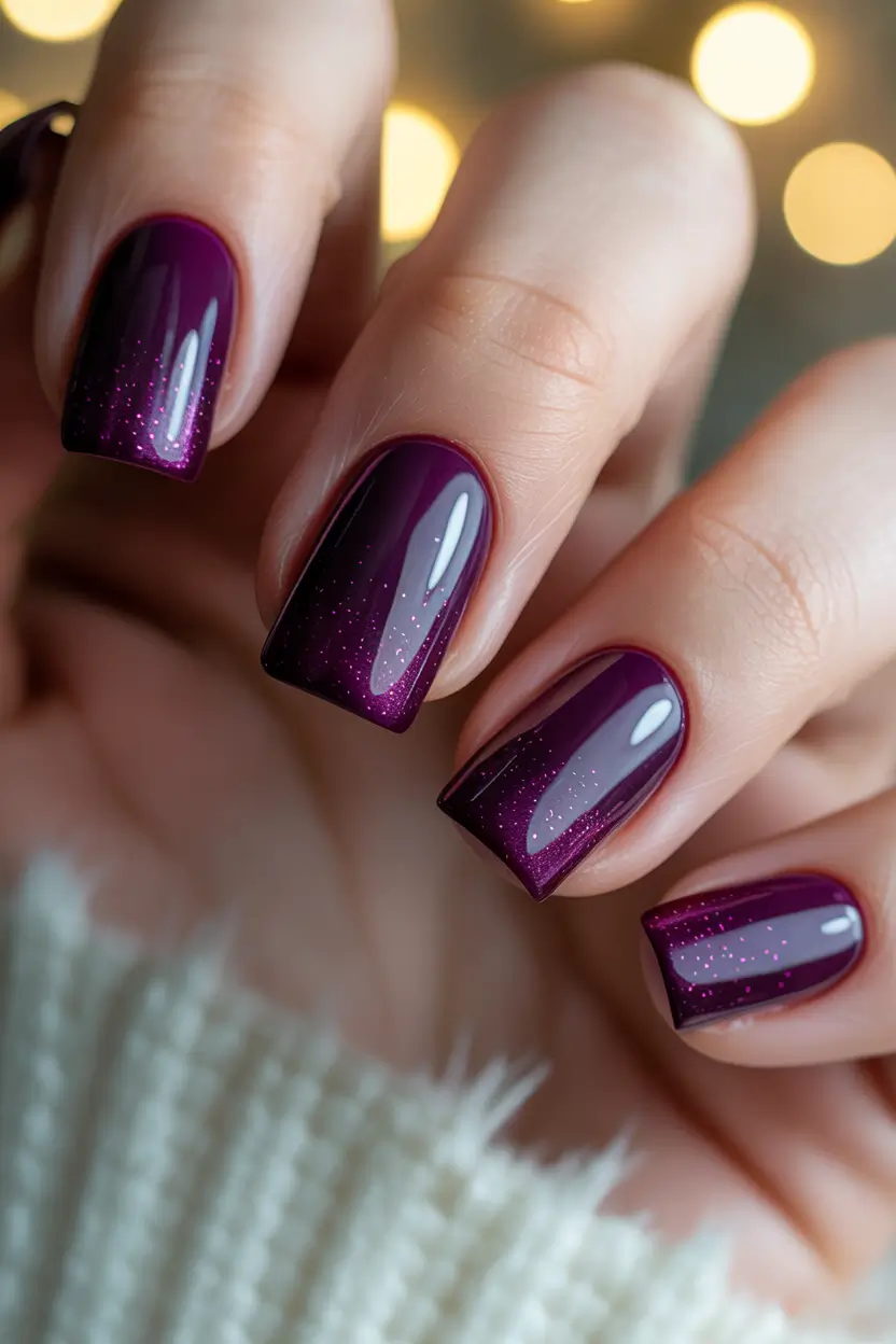 purple nails ideas Berry Plum Ombré With Crisp Square Shape