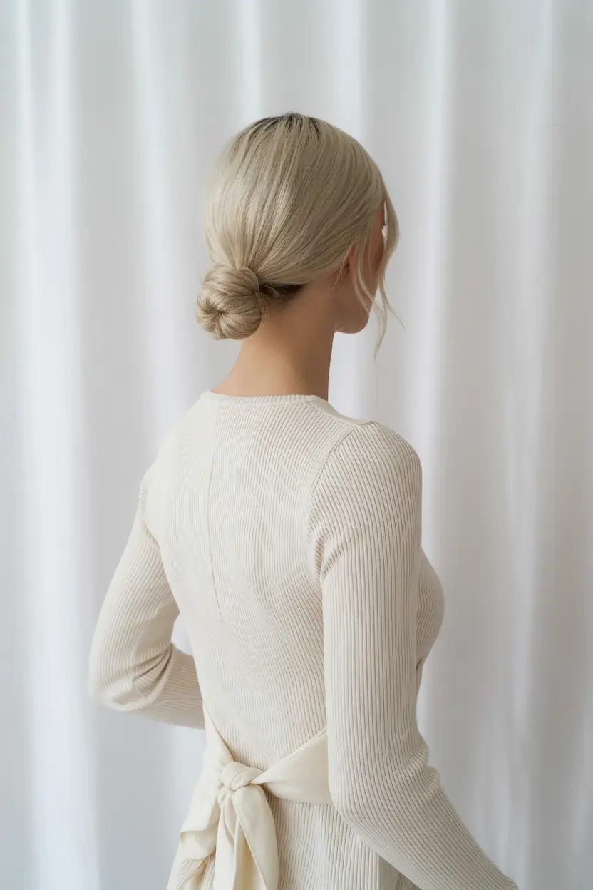 buns hairstyles Minimal Cream-Ribbon Bun