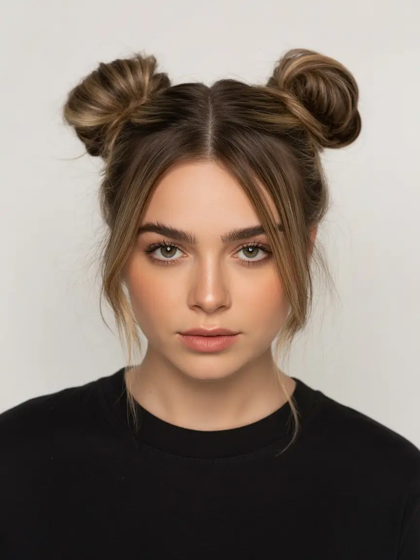 buns hairstyles Playful Double Space Buns