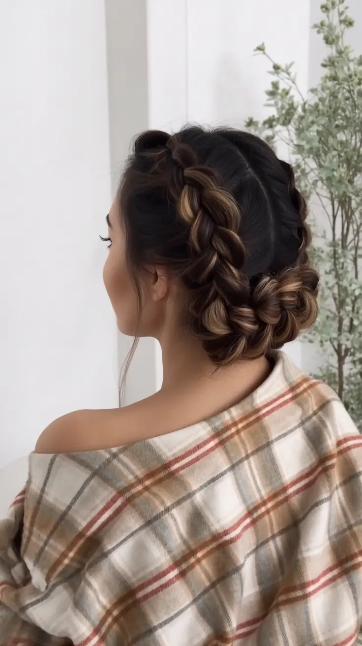 buns hairstyles Rustic Braided Heart Bun