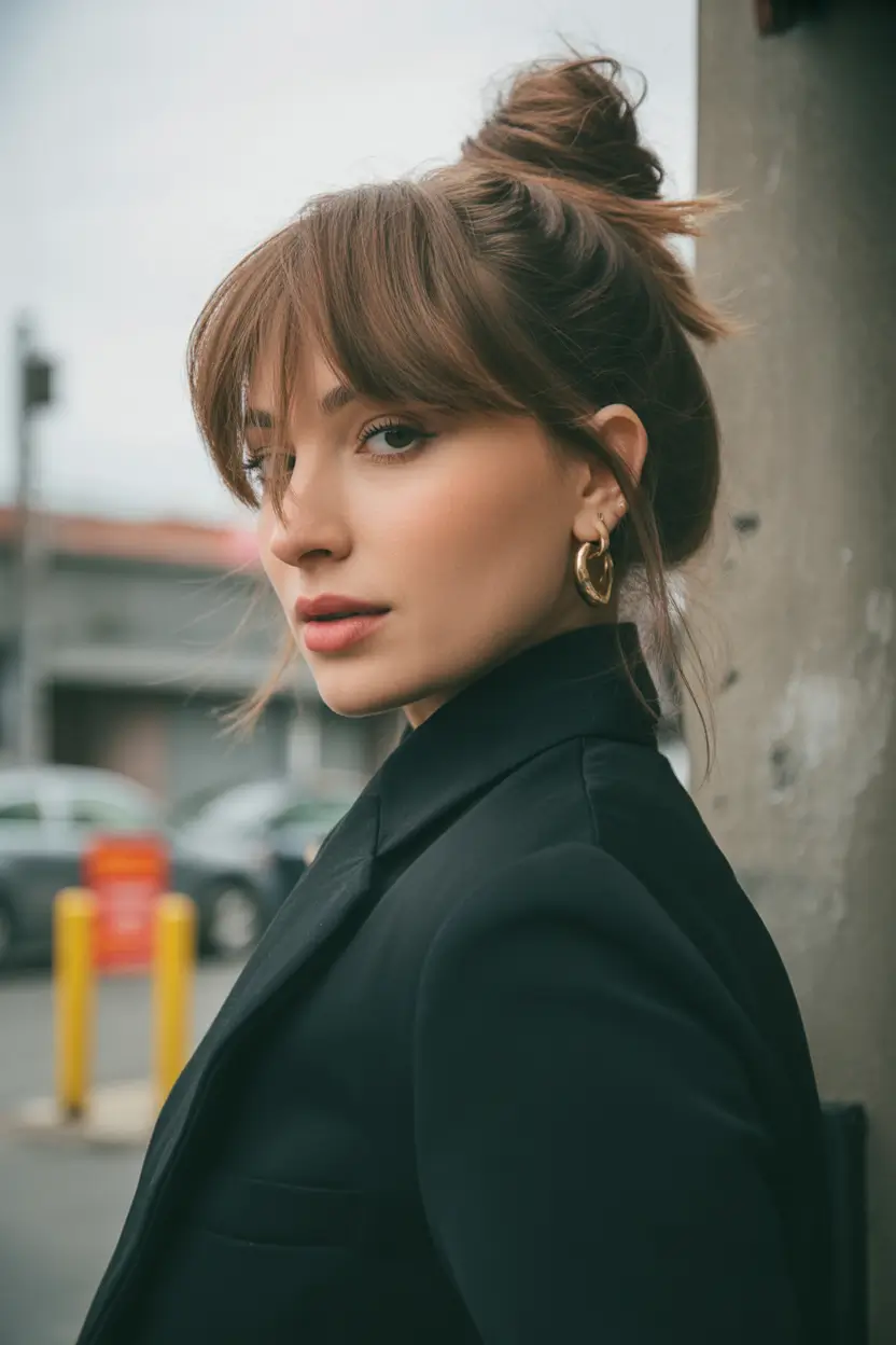 buns hairstyles Effortless Street Style Bun