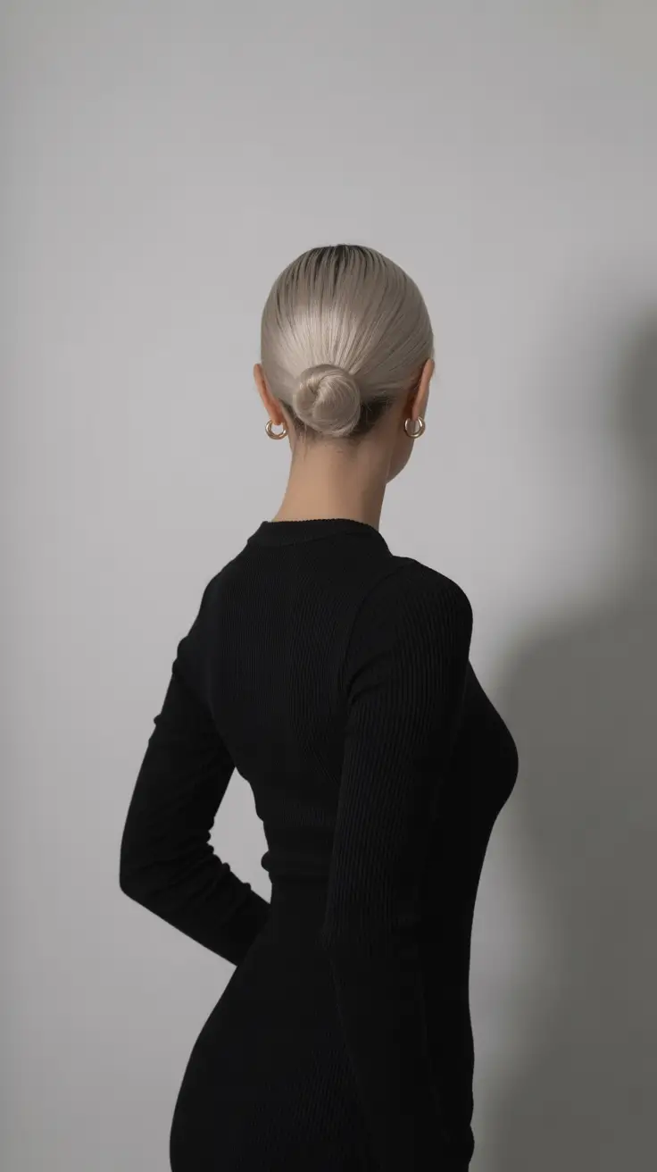 buns hairstyles Platinum Sleek Perfection