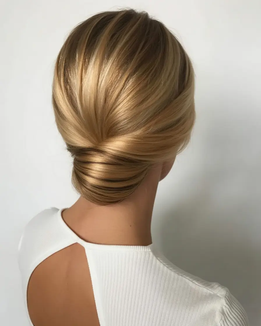 buns hairstyles Golden French Roll Bun