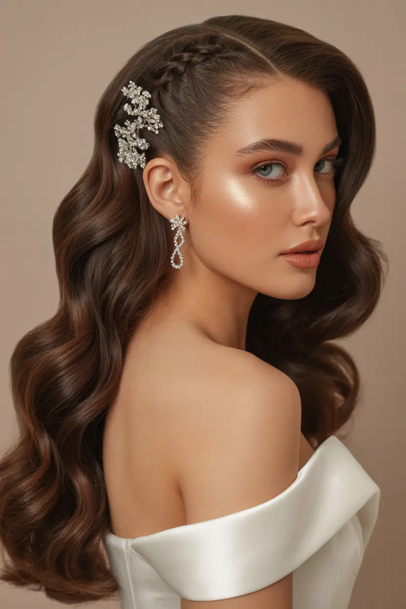 side part hairstyles Modern Braid Luxe Waves